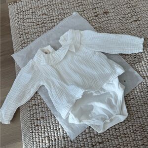 Zara 100% Cotton Baby Long Sleeve Bodysuit